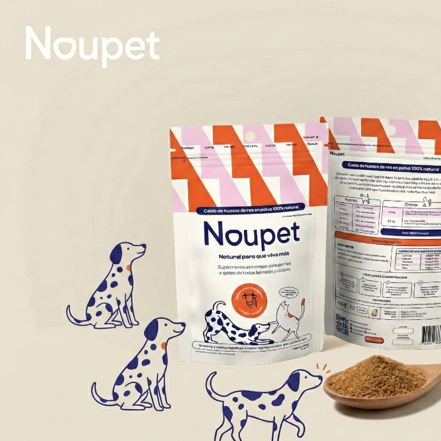 Caldo de Huesos de Res en Polvo 300 g- Noupet