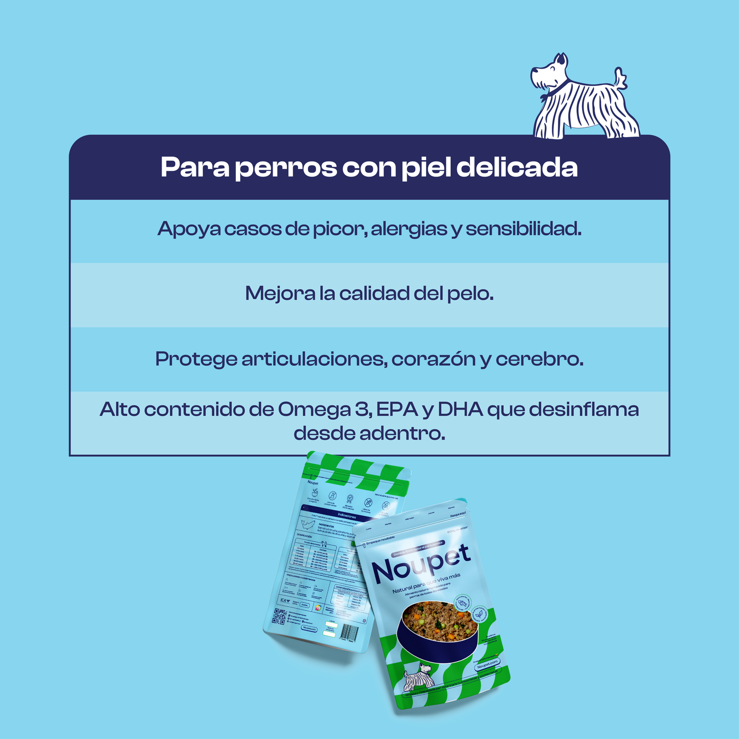 Menú Marino (Salmón) Alimento Natural cocinado Noupet