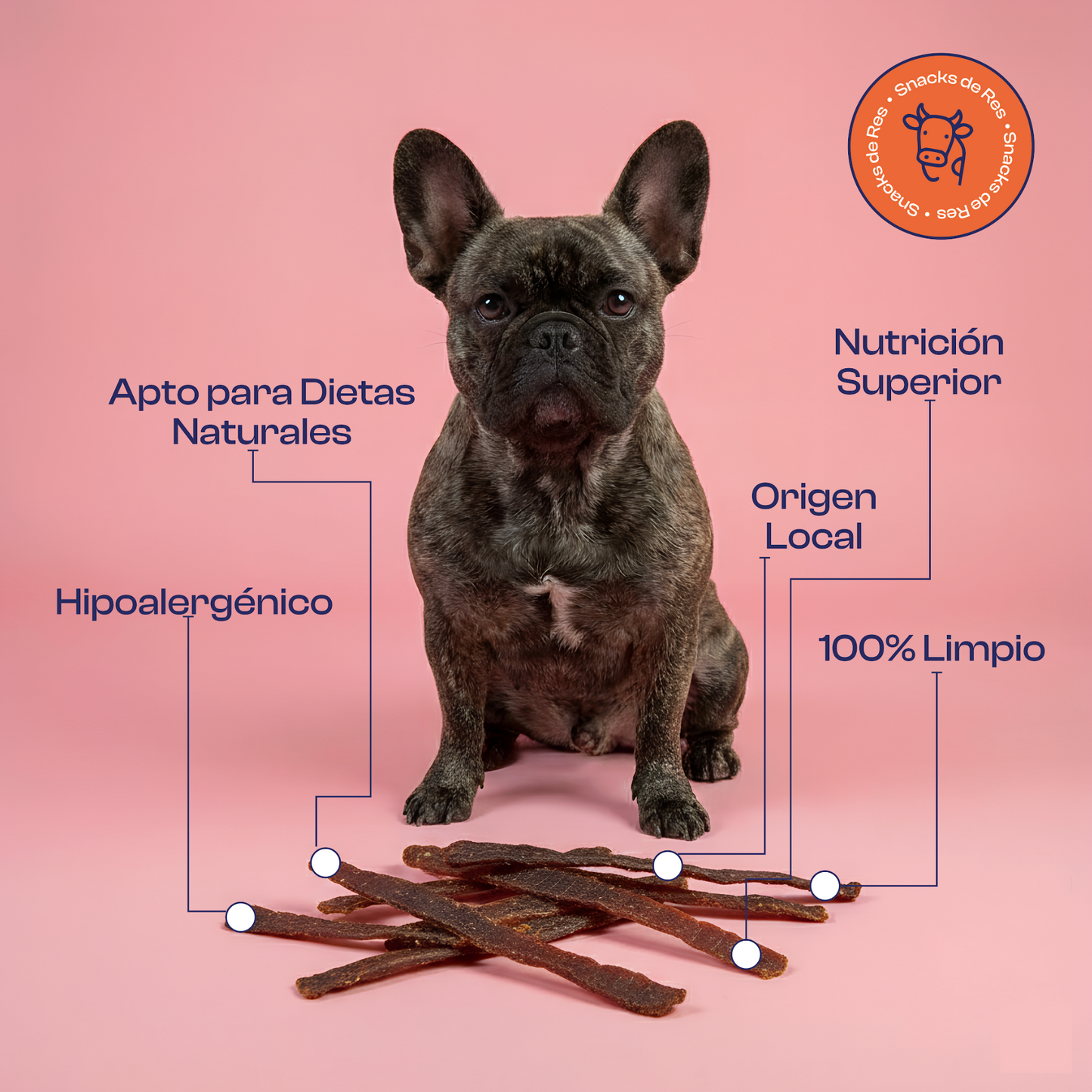 Corazón de Res Deshidratado de Premios o Snacks - Noupet