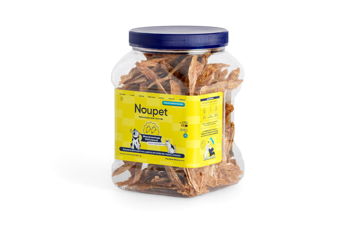 Laminitas de pollo orgánico deshidratado Noupet, sin piel y sin hueso