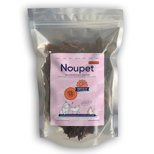 Hígado de Res Deshidratado de Premios o Snacks- Noupet