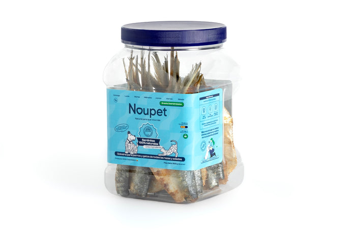 Sardinitas deshidratadas Noupet, pescado entero con espinas seguras
