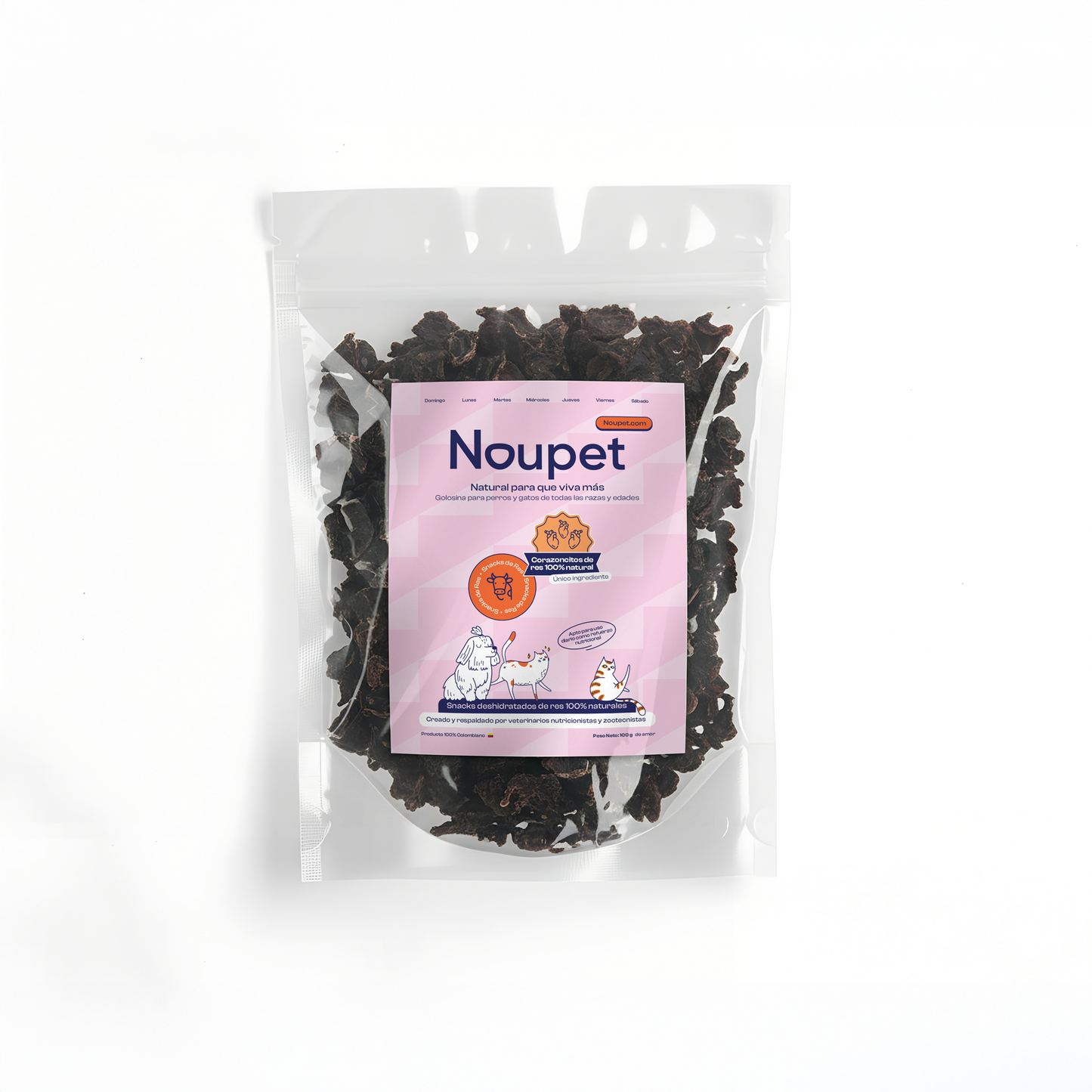Corazoncitos de Res deshidratados 100% naturales Noupet