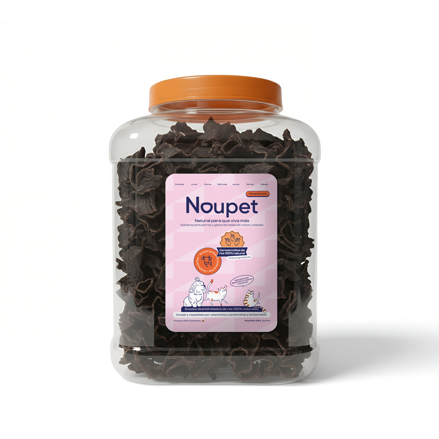 Corazoncitos de Res deshidratados 100% naturales Noupet