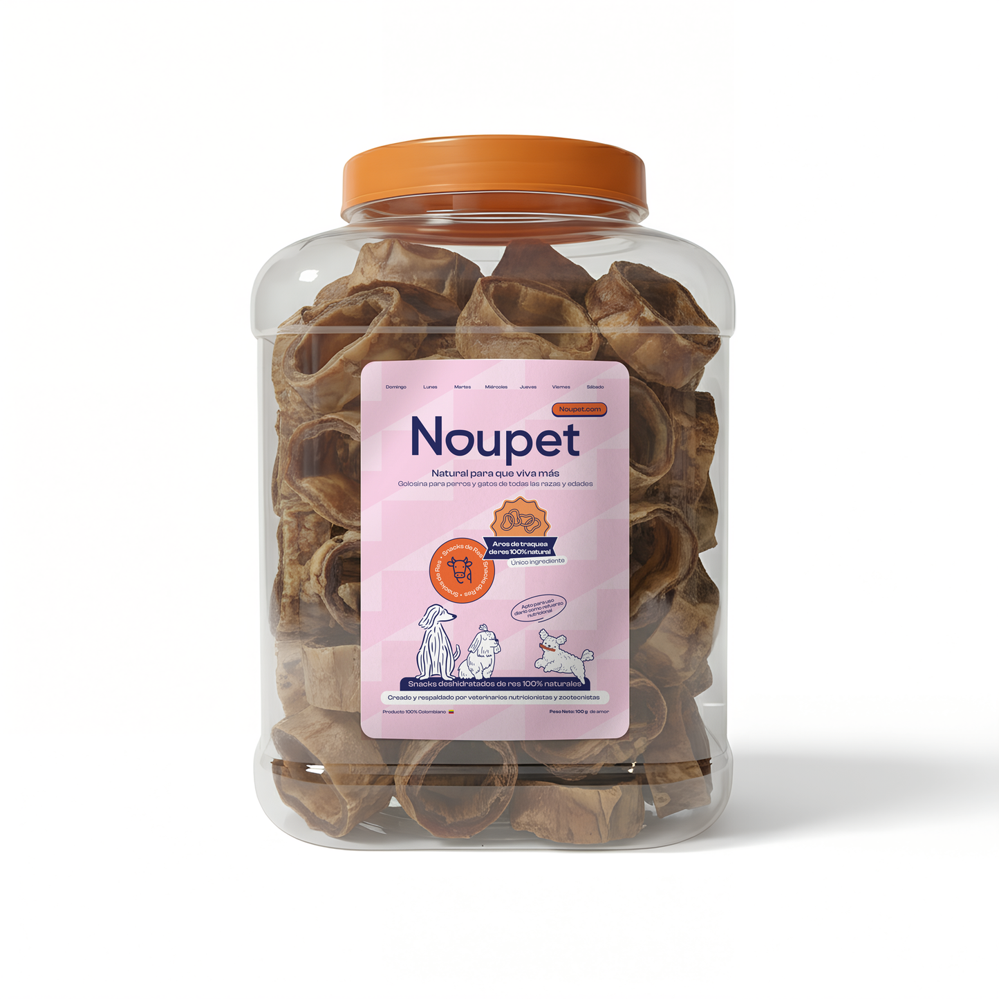 Aros de Tráquea de Res deshidratada 100% natural Noupet