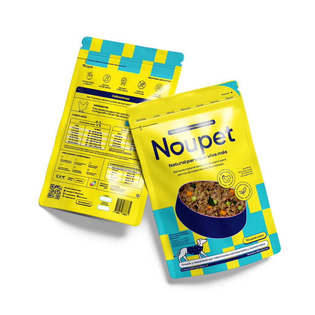 Pollo Tropical 600 g- Alimento Natural cocinado Noupet