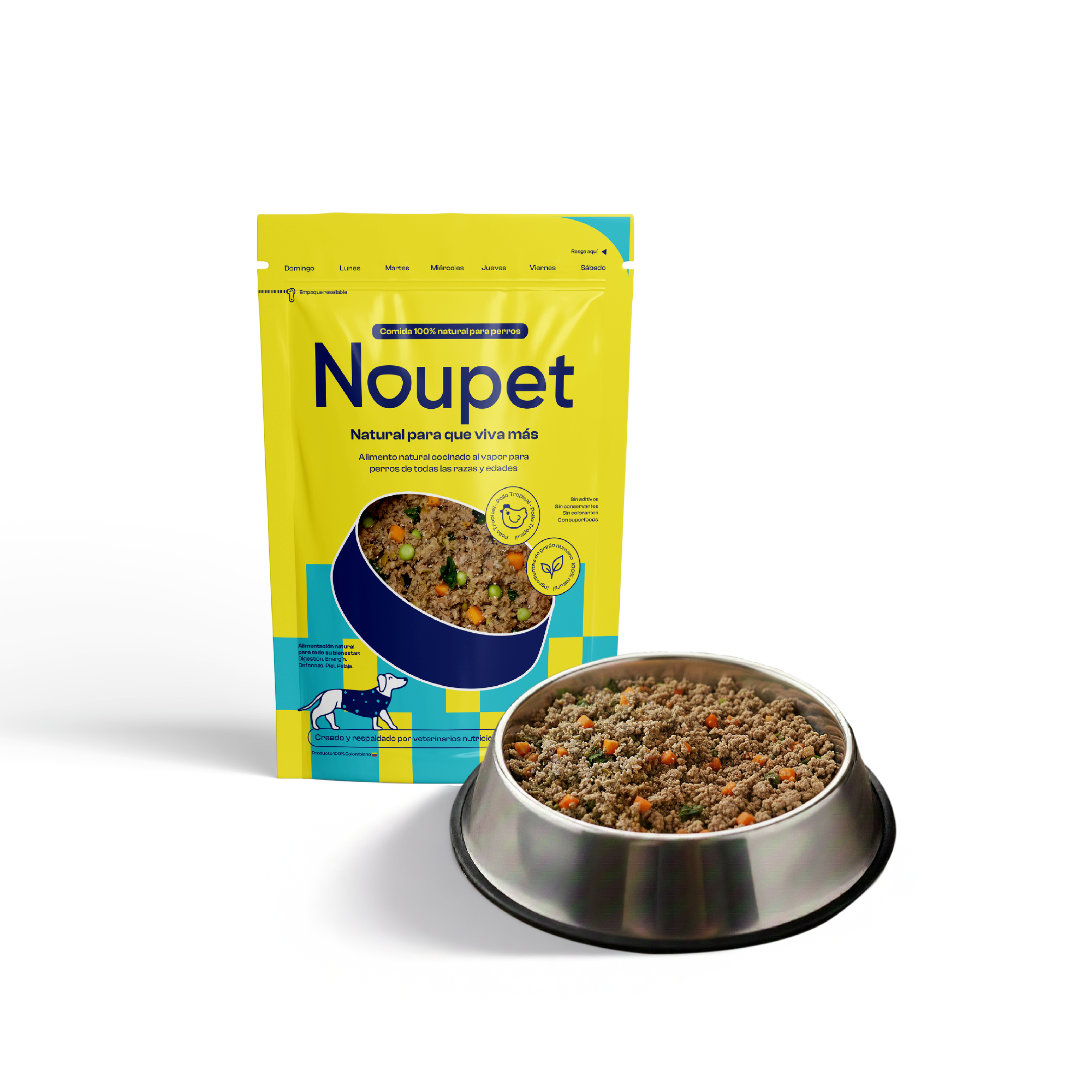 Pollo Tropical 600 g- Alimento Natural cocinado Noupet