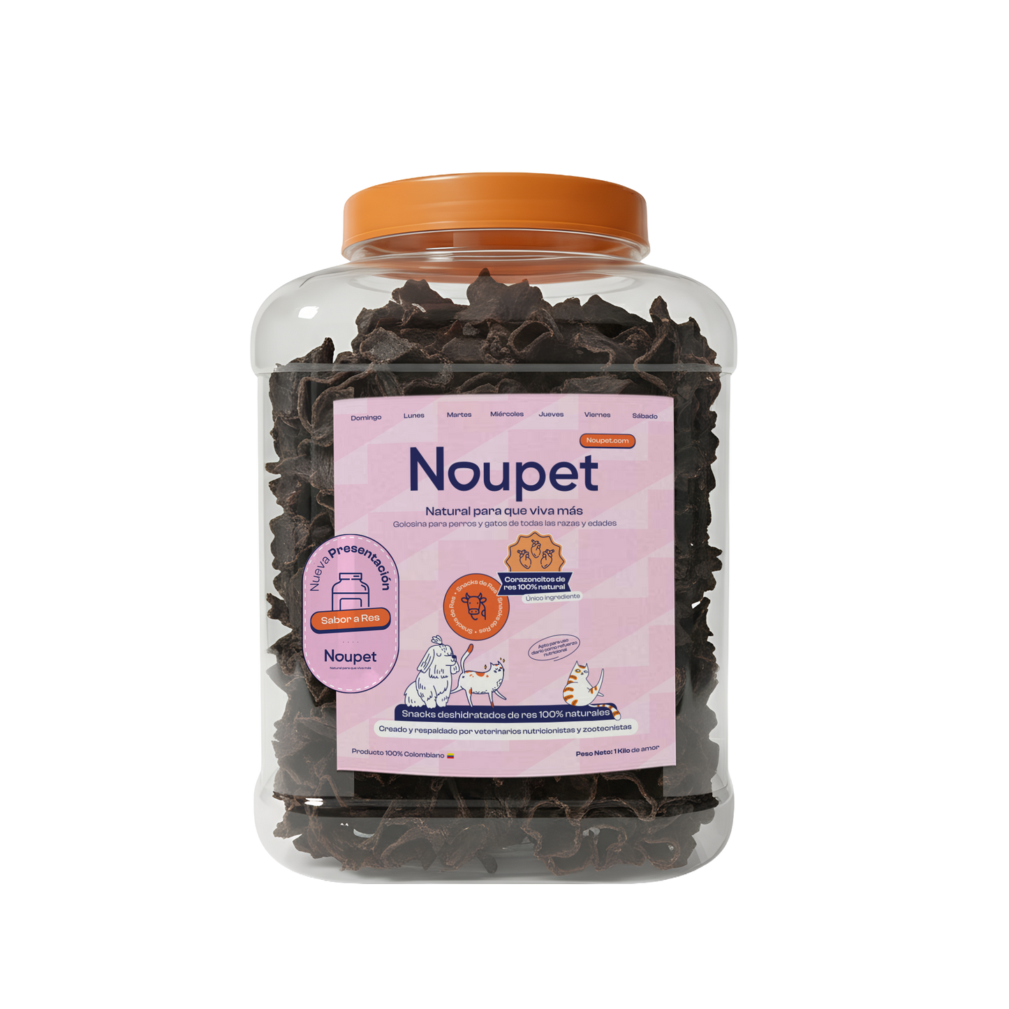 Corazoncitos de Res deshidratados 100% naturales Noupet