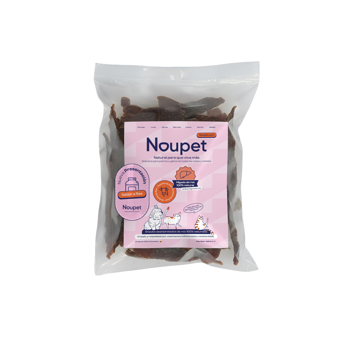 Hígado de Res deshidratado 100% natural Noupet