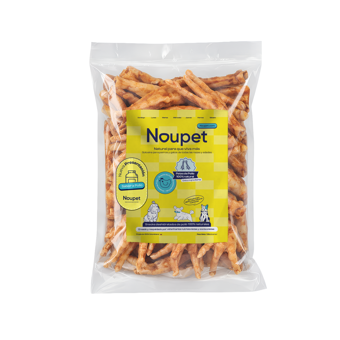 Patas de Pollo deshidratadas 100% natural Noupet