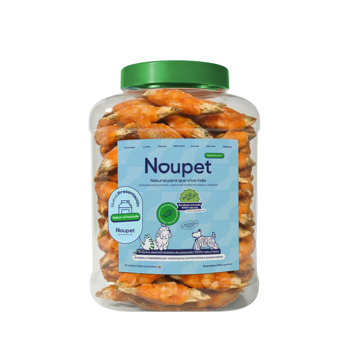Sardinitas con Pollo deshidratadas 100% natural Noupet
