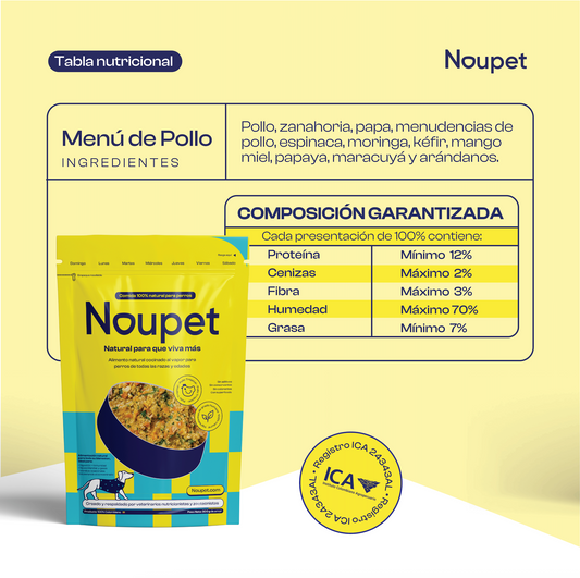 Pollo Tropical Alimento Natural cocinado Noupet