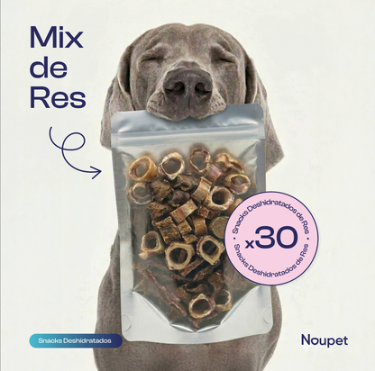 Kit Mayorista 30 Mix de res (corazón, traquea, hígado, pulmón) Snacks Naturales