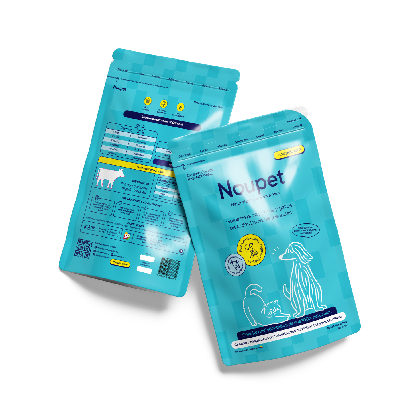 Mix de Res Deshidratados- premios o snacks Noupet